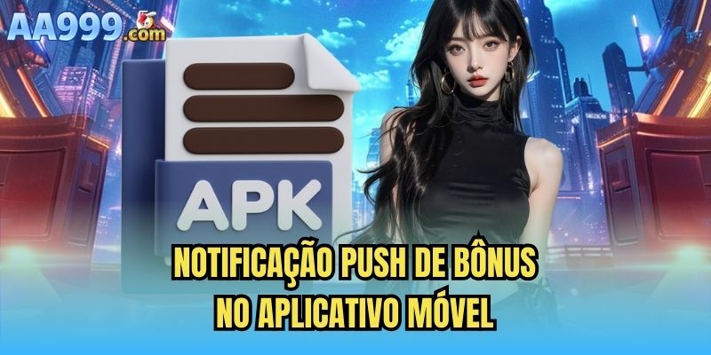 Notificação push de bônus no aplicativo móvel