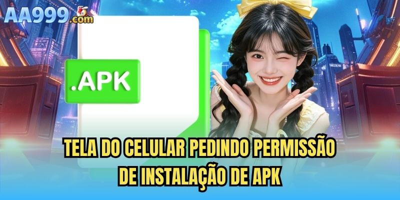 Tela do celular pedindo permissão de instalação de APK